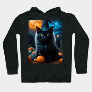 Elegant black witch cat Hoodie